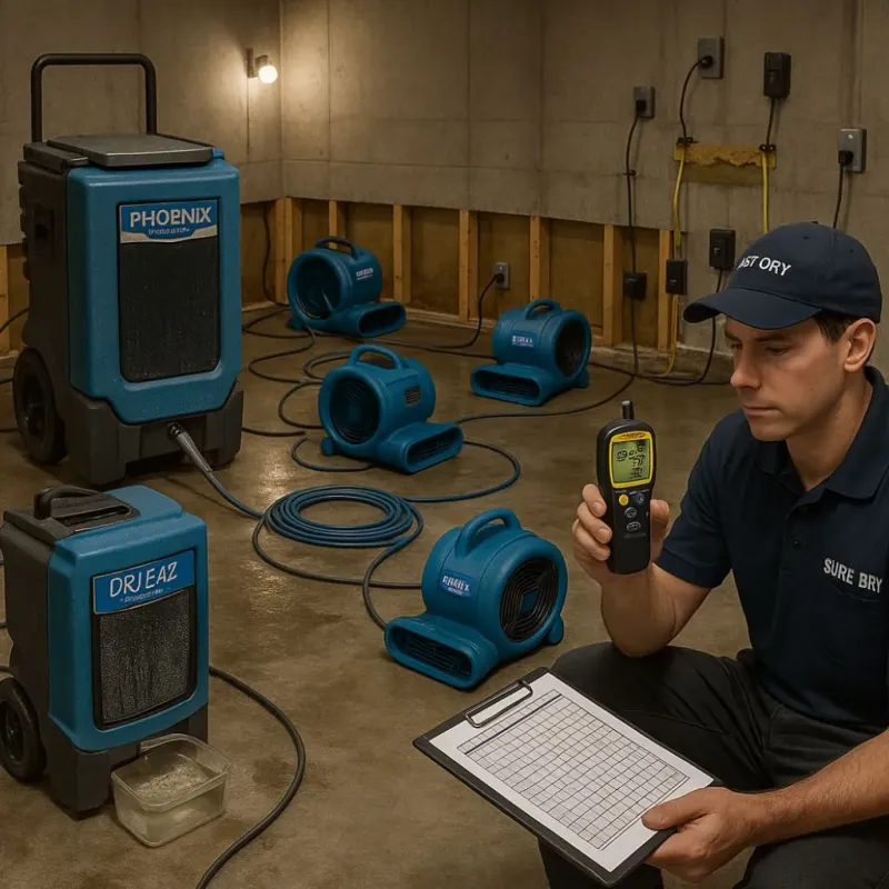 Structural Drying and Dehumidification process in Sierra County, NM